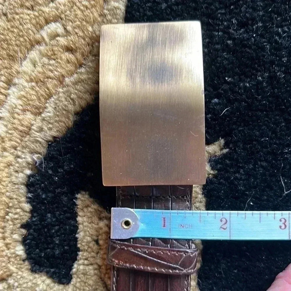 ESCADA Vintage Designer Women’s Brown Leather Brushed Metal Buckle main image 6